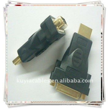 Macho HDMI banhado a ouro para DVI-I Feminino 24 + 5 adaptador conversor DVI